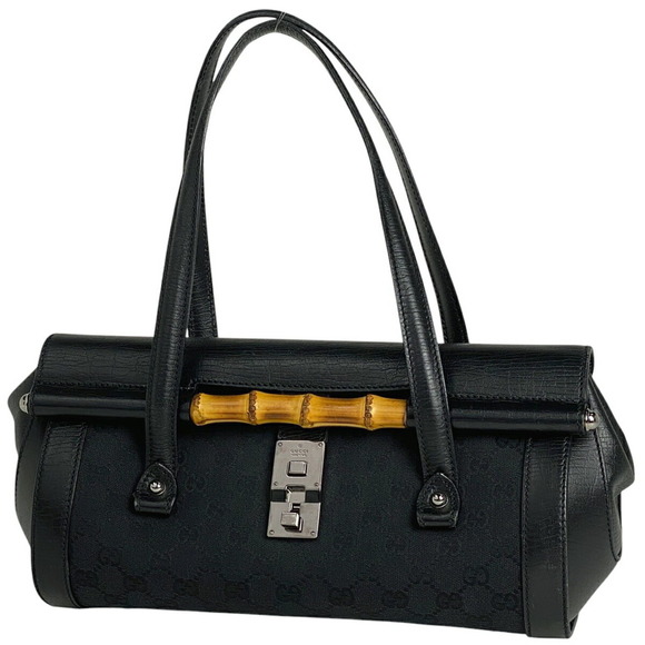 Gucci GG bamboo Shoulder Bag GG canvas black - Picture 1 of 8